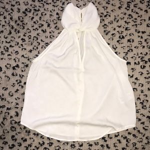 Flowy white keyhole halter top